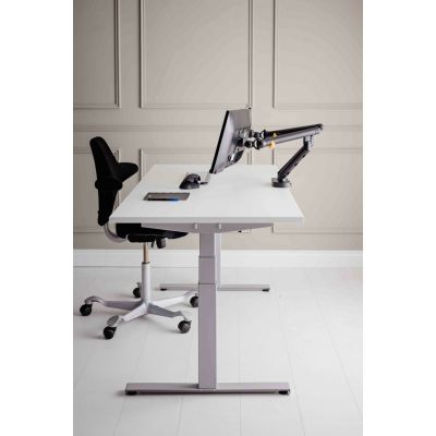 4. BakkerElkhuizen Flexibles Doppel-Montageset - Verstellbarer Doppelarm - Für 2 Monitore - Aluminium, Stahl, ABS-Kunststoff, thermoplastischer Gummi (TPR), Polyamid (PA6) - Dunkelgrau - Bildschirmgröße: 43,18-88,9 cm (für Flachbildschirme)