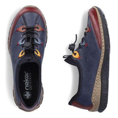 5. Rieker N3271-35 Damen-Slipper, bequem, marineblau