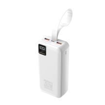 Wozinsky W8-W 30000mAh 30W Powerbank mit 2x USB-A und USB-C Anschlüssen und Taschenlampe – Weiß