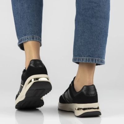 6. Damen-Lederschuhe, Sneaker, schwarz, Filippo DP7772