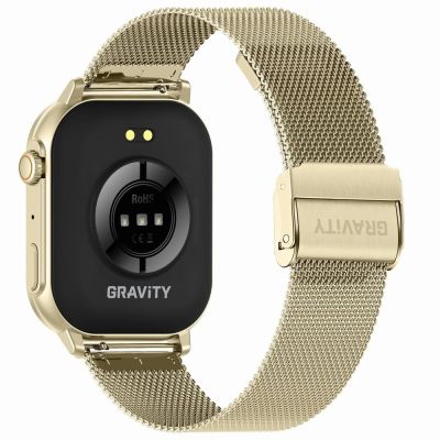 8. GRAVITY GT15-11 Damen-Smartwatch, marineblaues Silikonarmband + goldenes Armband