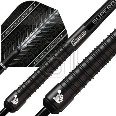 9. Harrows Supergrip Black Darts 90% Stahlspitze SupergripBlack90%