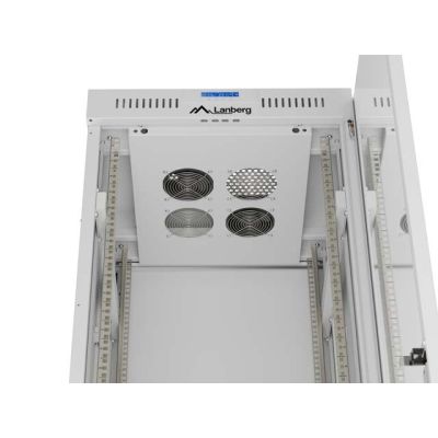 16. LANBERG Standschrank 19" 42U 600x600 Graue Glastür LCD (Flatpack) V2