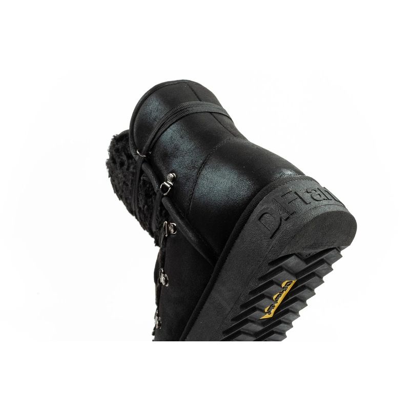 7. D.Franklin Damen Winter Schneestiefel, modisches Fellfutter, schwarz hoch