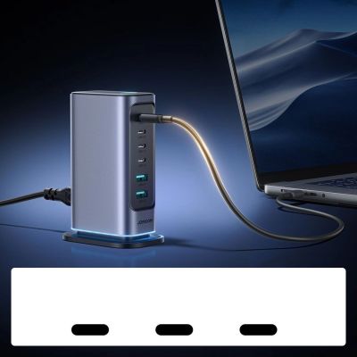12. Joyroom JR-TCM02 GaN 65W Ladegerät Ladestation 4xUSB-C 2xUSB-A UK Stecker - grau