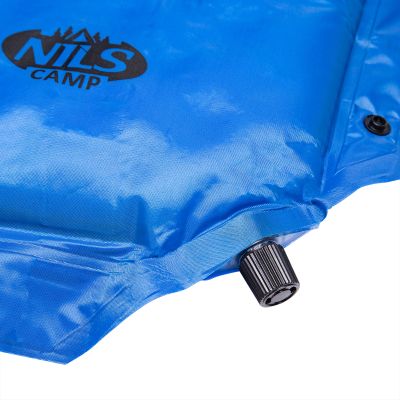6. NILS CAMP NC4001 selbstaufblasende Isomatte mit Kissen, blau - 3,8 cm