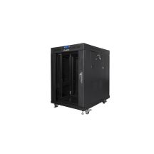 19" 15U 600x800 schwarzes LCD-Rackgehäuse mit Glastür von Lanberg (Flat Pack) V2
