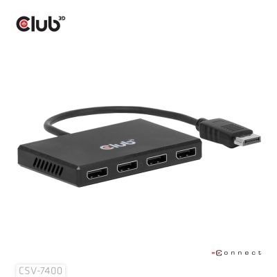 6. USB Club Hub 3D MST (Multi Stream Transport) DisplayPort 1.4 auf 4x DisplayPort, vier Monitore, 4x 4K30Hz, 8K30Hz
