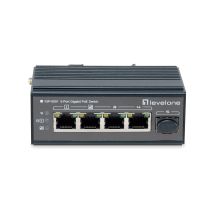 LevelOne 5-Port Gigabit Industrie-Switch - DIN-Schiene - -30°C bis 65°C - Gigabit Ethernet (10/100/1000) - Vollduplex - Power over Ethernet (PoE) - Wandmontage (IGP-0501)