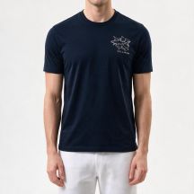 Paul&Shark Herren-T-Shirt aus Baumwolle, Marineblau, 26411035-13 – Klassischer Schnitt