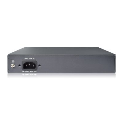 16. Unmanaged Netzwerk-Switch 19" 8x RJ45 10/100 Mbit/s, 2x FastEthernet Uplink, PoE+ 120 W Budget