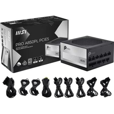 4. MSI PRO A850PL PCIE5 850W 120mm 80plus Platinum aPFC Netzteil