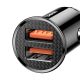 5. Baseus Circular Smart Mini Auto Ladegerät Autoadapter 2x USB QC3.0 Quick Charge 3.0 SCP AFC 30W schwarz (CCALL-YD01)