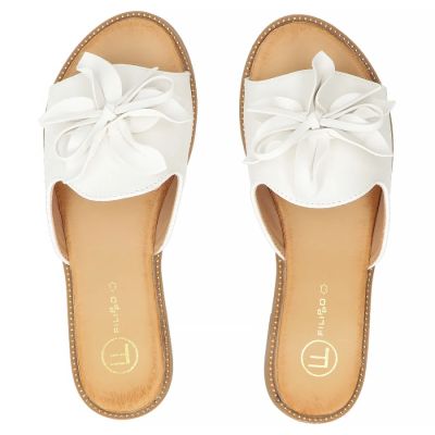 4. Damen-Flip-Flops mit weißem Blumenmuster, Filippo DK7898