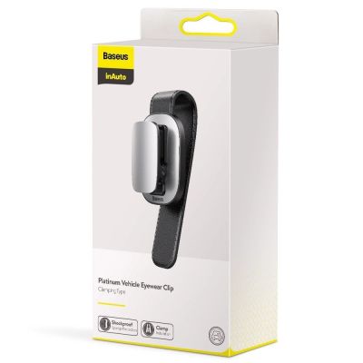 21. Baseus Platin Fahrzeug Brillen clip Nabenklemmung silber (ACYJN-B0S)