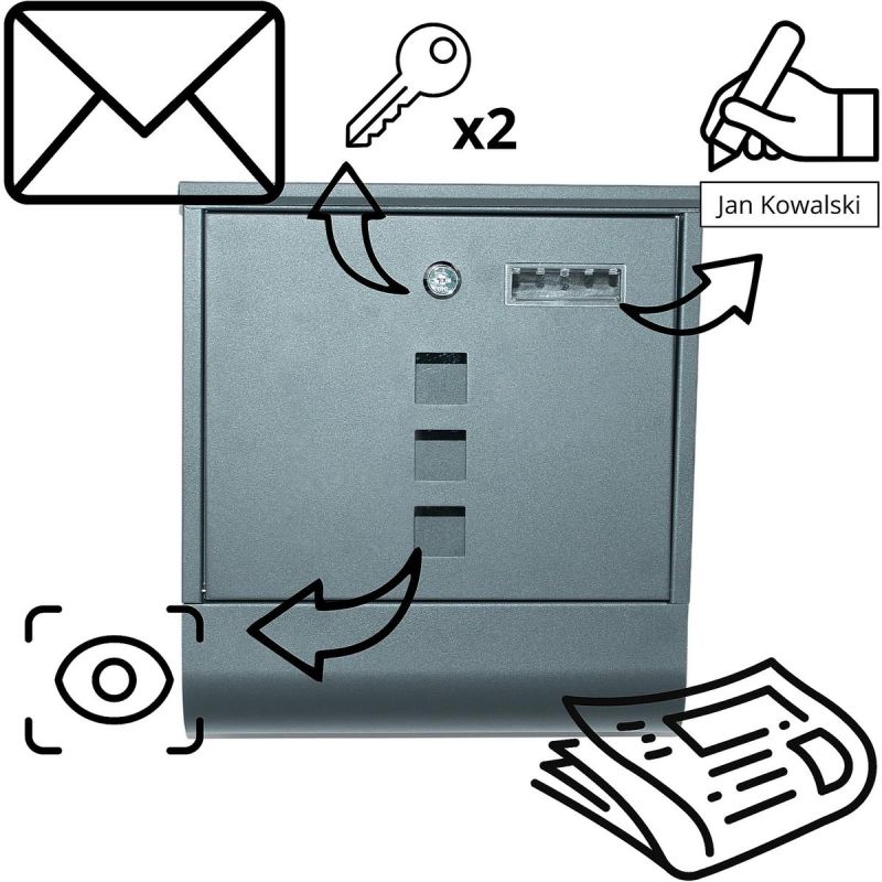 5. Briefkasten 30,5 x 9,5 x 33 cm 1067520 SASKA GARDEN