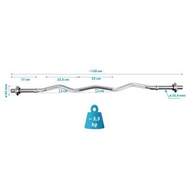 16. 1200 mm leicht abgewinkelter Hals mit Gewinde