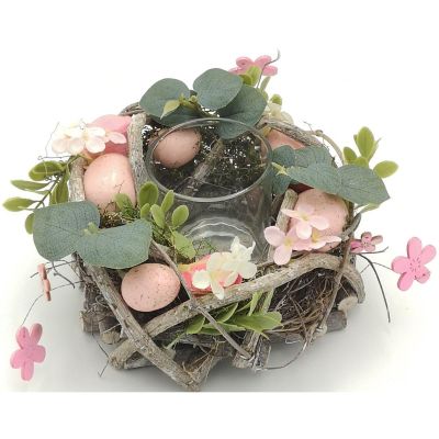 7. Dekorativer rosa Kerzenhalter, 16 cm, für Teelichter