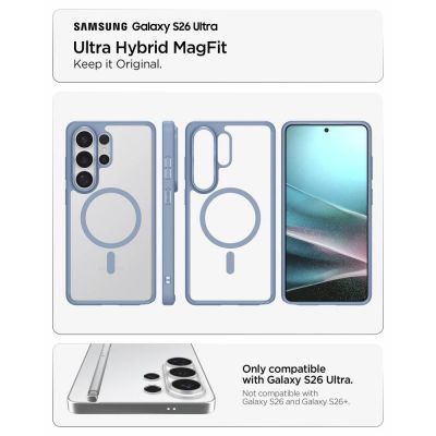 7. Spigen Ultra Hybrid Mag MagSafe Hülle für Samsung Galaxy S26 Ultra – Transparentblau