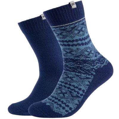 Skechers 2PPK Herren Casual Fashion Jacquard Socken SK41049-5501 Marineblau 39-42