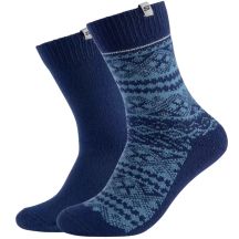 Skechers 2PPK Herren Casual Fashion Jacquard Socken SK41049-5501 Marineblau 39-42