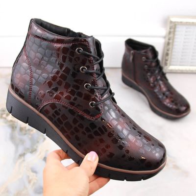 5. Isolierte Keilstiefeletten aus Leder Filippo W PAW376B burgunderrot