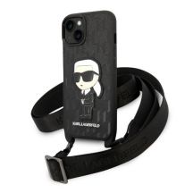 Karl Lagerfeld KLHCP14MSTKMK iPhone 14 Plus 6.7" schwarz/schwarz Hardcase Monogram Ikonik Patch