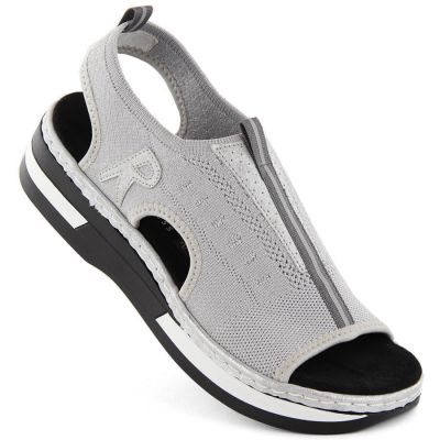 11. Rieker W RKR686 metallic bequeme Schlupfsandalen 