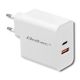 QOLTEC Wandladegerät 63 W | 5–20 V | 1,5–3 A | USB Typ C PD | USB QC 3.0 | Weiß