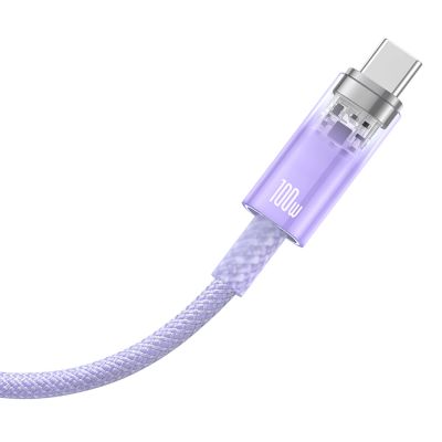 3. Baseus Explorer 100W USB-A-auf-USB-C-Kabel mit intelligentem Temperatursensor, 1 m – Lila
