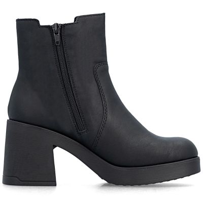 9. Damen-Chelsea-Boots mit Blockabsatz, gefüttert, schwarz, Rieker 58081-00