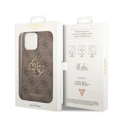 8. Guess GUHCP15L4GMGBR iPhone 15 Pro 6,1" braun/braunes Hardcase 4G Big Metal Logo