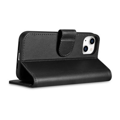 8. iCarer Wallet Case 2in1 Cover iPhone 14 Plus Anti-RFID Leder Flip Case Schwarz (WMI14220727-BK)