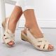 2. Rieker W RKR682 bequeme Ledersandalen beige