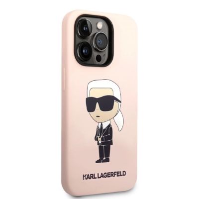 4. Karl Lagerfeld Silikon Ikonik MagSafe Hülle für iPhone 14 Pro Max – Rosa