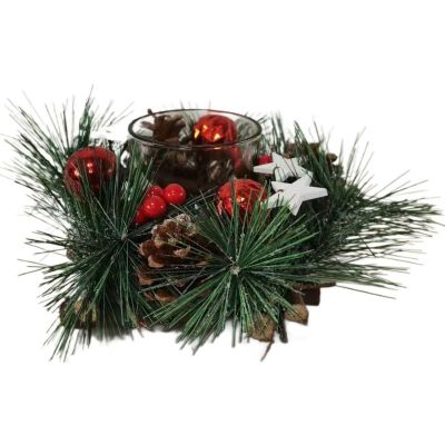 2. Dekorativer Kerzenständer 16x9cm Holz