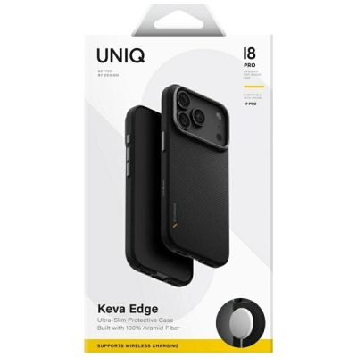 11. Uniq Keva EDGE Magclick Ladehülle für iPhone 18 Pro / 17 Pro – Schwarz