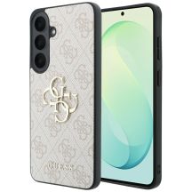 Guess Leder-Schutzhülle mit Metalllogo für Samsung Galaxy S26 FE – Rosa