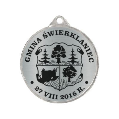 Metallmedaille mit Gravur auf Laminat