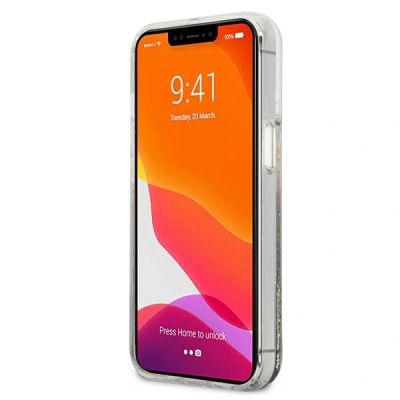 5. Karl Lagerfeld Flüssigglitzer-Choupette-Hülle für iPhone 13 / 13 Pro – Transparentes Gold