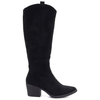 2. Schwarze Wildleder-Cowboystiefel mit Blockabsatz M.Daszyński SA261-6