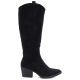 2. Schwarze Wildleder-Cowboystiefel mit Blockabsatz M.Daszyński SA261-6