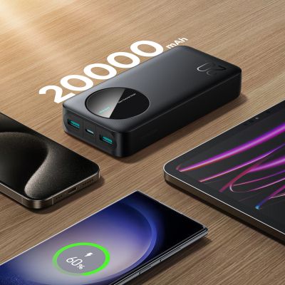 10. Powerbank Joyroom JR-PBF14 20000mAh 2.4A 2x USB-A 1x USB-C - schwarz