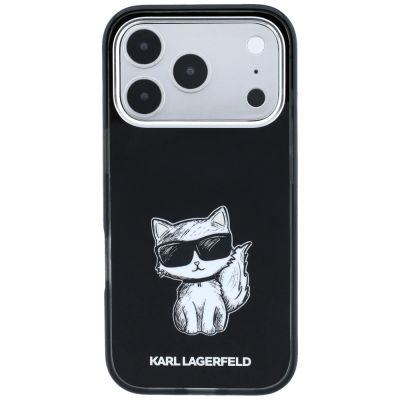 3. Karl Lagerfeld IML Choupette Body Sketch Print MagSafe Hülle für iPhone 17 Pro / 18 Pro - Schwarz