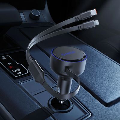 3. Autoladegerät ORICO Dual Stretch 60 W Split Extension mit zwei ausziehbaren Kabeln