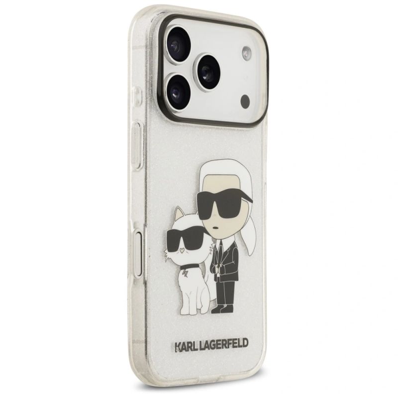 4. Karl Lagerfeld IML NFT Glitter Karl&Choupette Hülle für iPhone 18 Pro Max / 17 Pro Max - Transparent