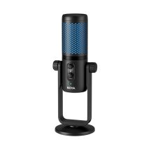 BOYA BY-PM740 Funkmikrofon mit 4 Richtcharakteristiken, 2,4-GHz-Funkfrequenz, 3,5-mm-Klinkenanschluss, USB-A-Anschluss – Schwarz