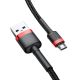 4. Baseus Cafule-Kabel CAMKLF-B91 USB-A / Micro-USB 2,4 A 1 m - Schwarz und Rot
