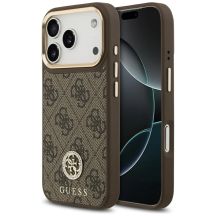 Guess 4G Strass Logo MagSafe Hülle für iPhone 17 Pro - Braun
