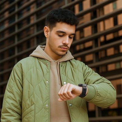 15. Spigen Rugged Armor Pro Armband für Samsung Galaxy Watch 8 44 mm – Mattschwarz